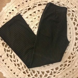 Black slacks with white pinstripe